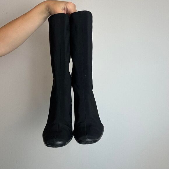 Stuart WeitzmanVintage 90s Y2K Square Toe and Kitten Heel Boots Made in Spain - Picture 2 of 7